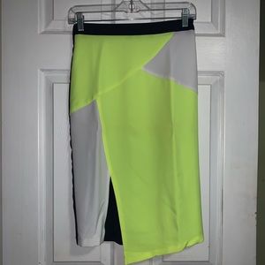 Color Block Pencil Skirt with Slit